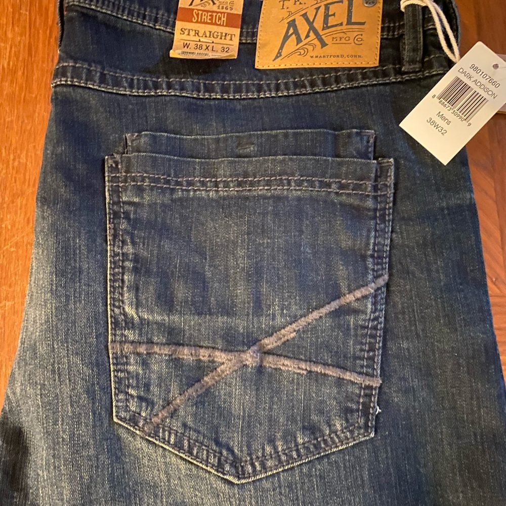 AXEL DARK ADDISON Men's Jeans STRAIGHT FIT - Stretch 38x32 NWT - Picture 3 of 3